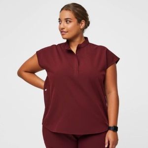 Figs maroon maternity scrubs